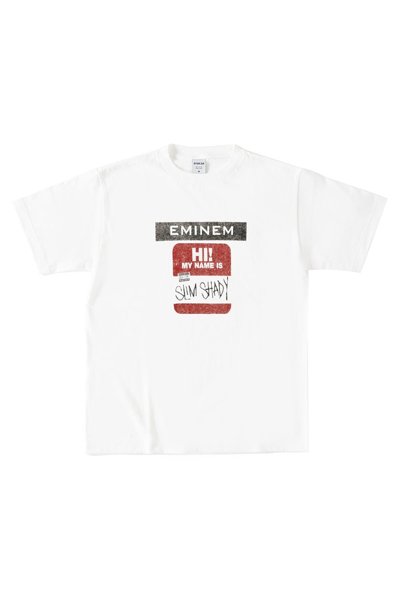 BY-WEAR ESSENTIALS "Eminem" Vintage Collection japan remake reissue graphic tee shirt hoodie sweater slim shady marshall mathers lp revival cover album art