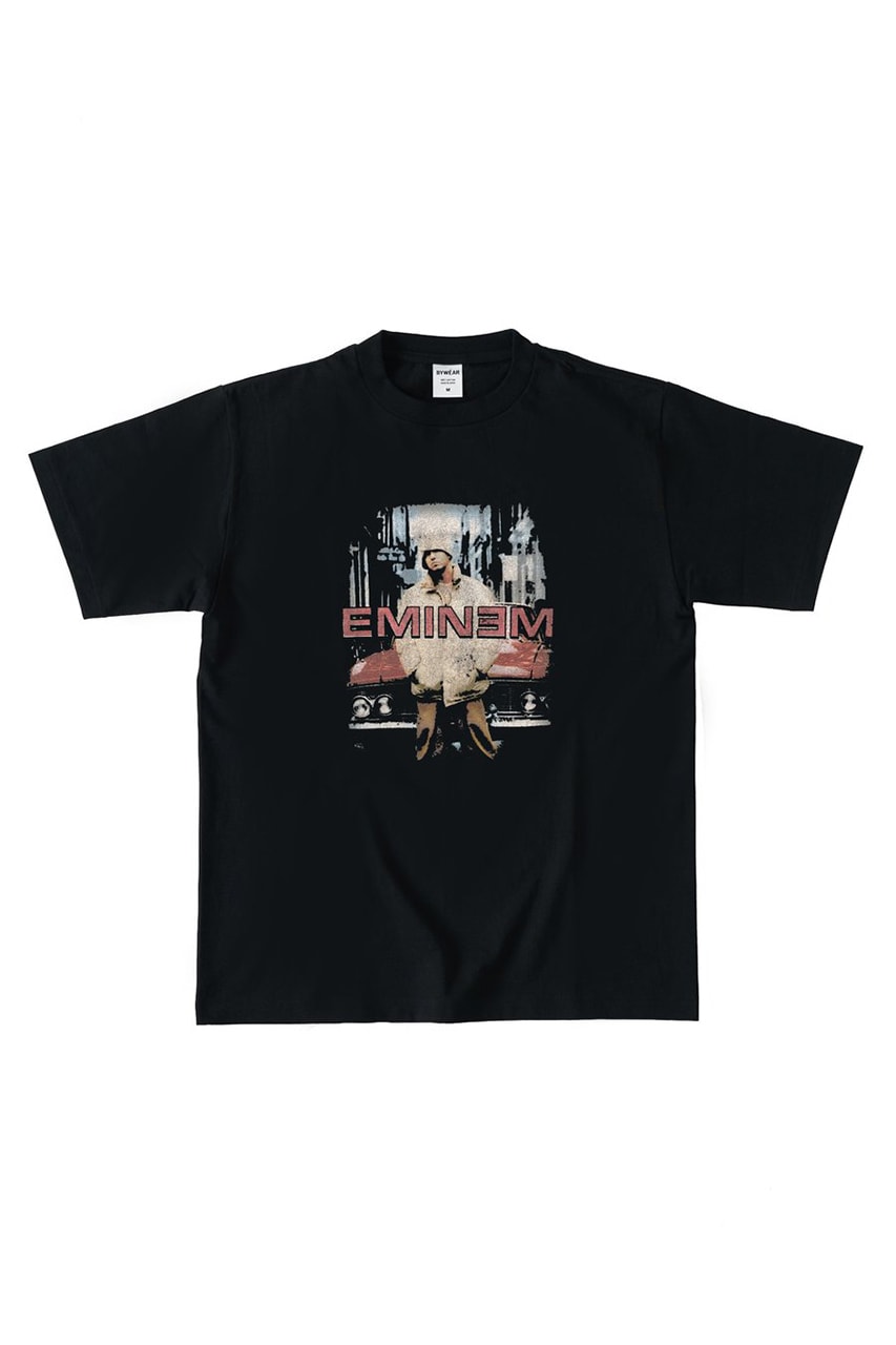 BY-WEAR ESSENTIALS "Eminem" Vintage Collection japan remake reissue graphic tee shirt hoodie sweater slim shady marshall mathers lp revival cover album art