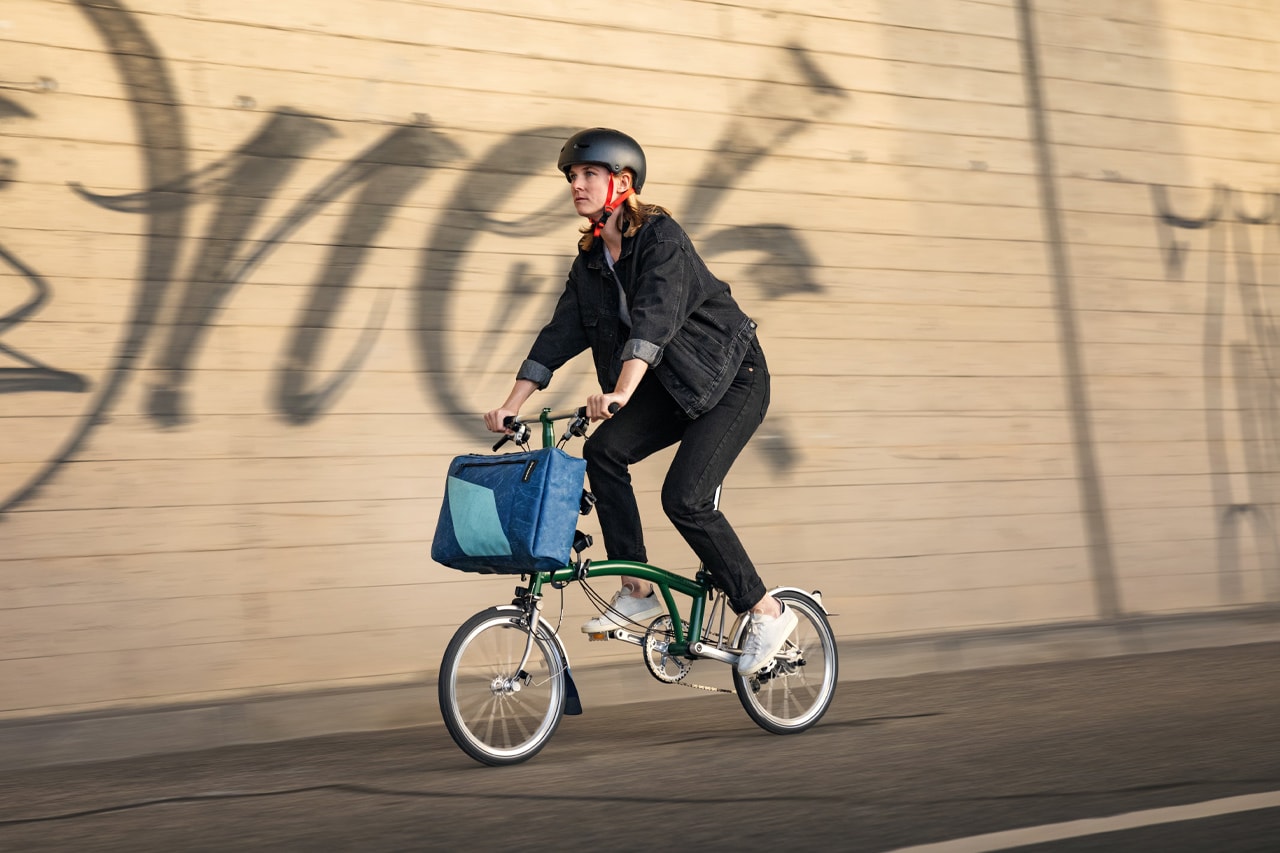 Freitag x Brompton Collaboration Information fold up bike bags commuter bike