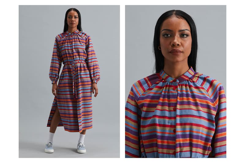 Good Good Good Spring/Summer 2021 Collection Lookbook South African Brand Emerging Designer Sustainability Kenyan Kokoi Fabric Deadstock Stripes Vertical Horizontal