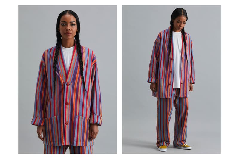 Good Good Good Spring/Summer 2021 Collection Lookbook South African Brand Emerging Designer Sustainability Kenyan Kokoi Fabric Deadstock Stripes Vertical Horizontal 