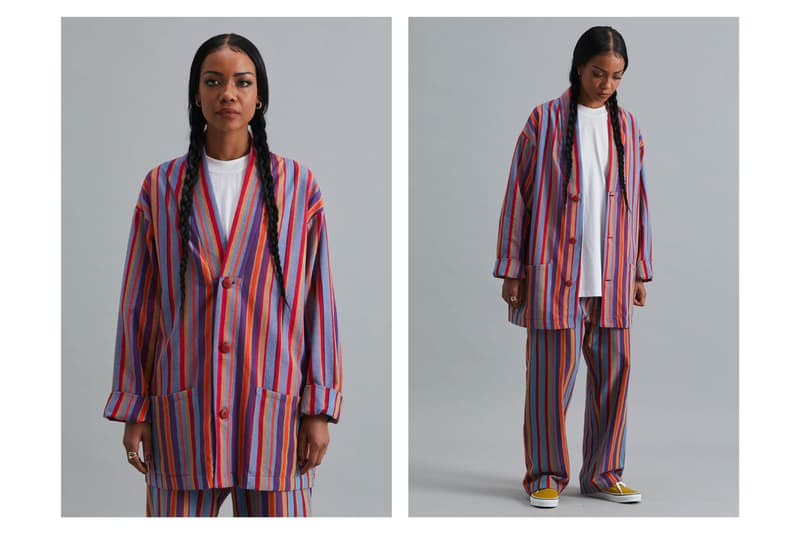 Good Good Good Spring/Summer 2021 Collection Lookbook South African Brand Emerging Designer Sustainability Kenyan Kokoi Fabric Deadstock Stripes Vertical Horizontal