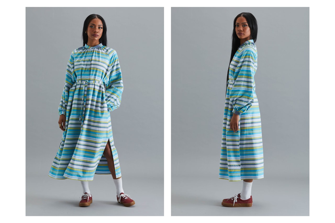 Good Good Good Spring/Summer 2021 Collection Lookbook South African Brand Emerging Designer Sustainability Kenyan Kokoi Fabric Deadstock Stripes Vertical Horizontal 