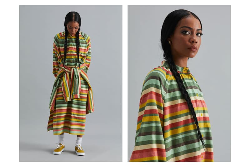 Good Good Good Spring/Summer 2021 Collection Lookbook South African Brand Emerging Designer Sustainability Kenyan Kokoi Fabric Deadstock Stripes Vertical Horizontal 