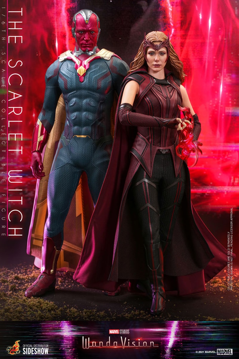 hot toys marvel cinematic universe disney plus wandavision scarlet witch vision 1 6th scale figures models toys collectibles 