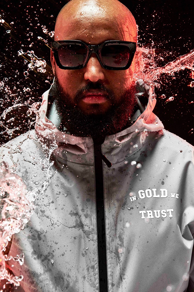 In Gold We Trust Recycled Windbreaker waterproof weather functional jacket fashion dutch amsterdam streetwear hood cap 