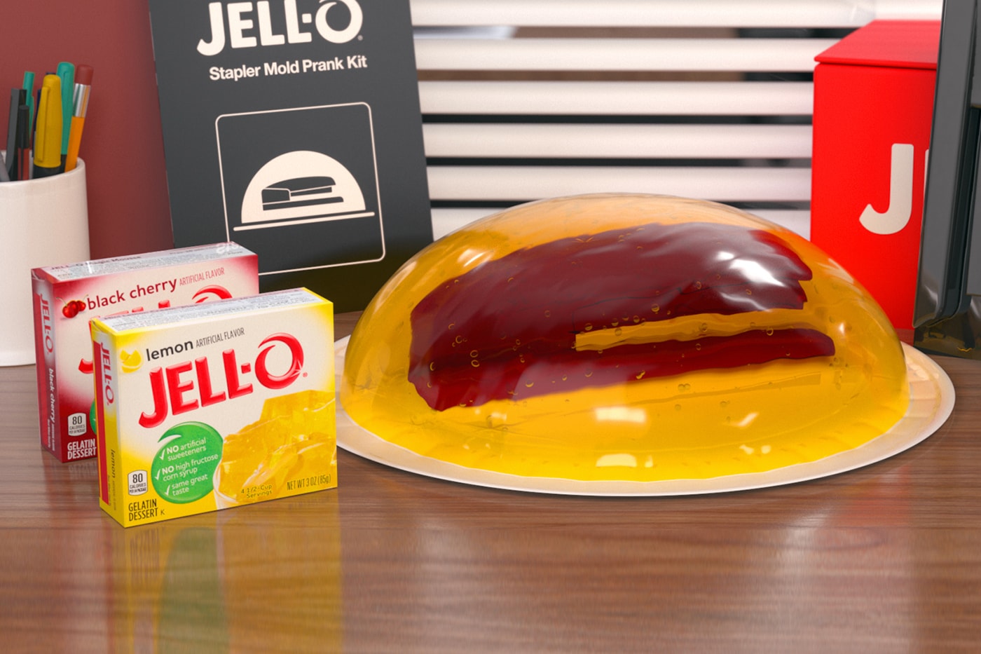 JELLO Office Stapler Mold Prank Kit release the offie dwight Schrute Jim Halpert food sweets dessert 