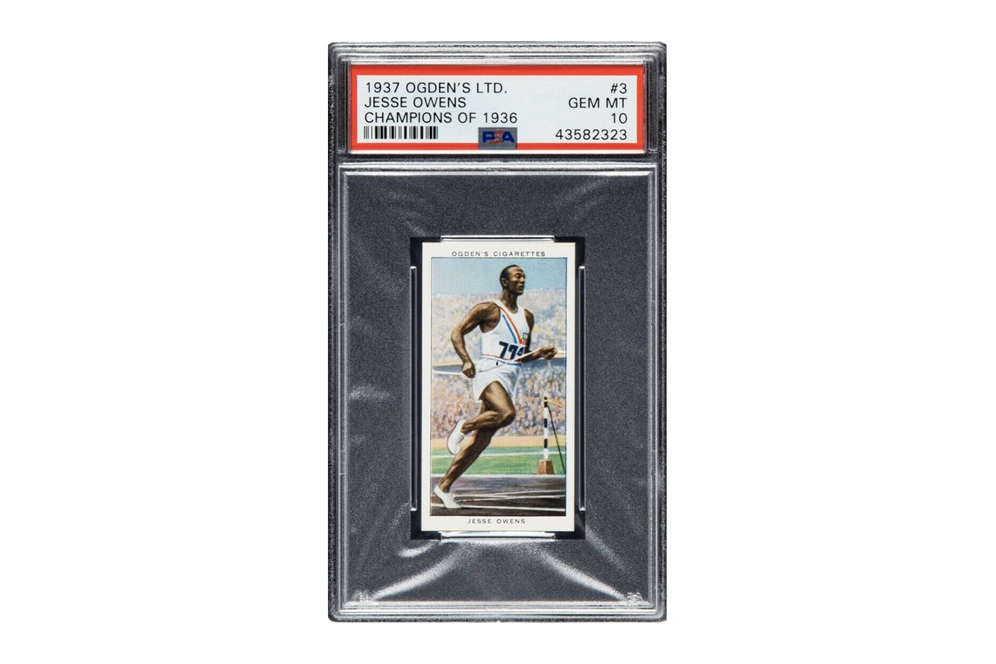 Jesse Owens $380K USD eBay Card Sale nazi regime WWII adolf Hitler USA Olympic Hold Ogden's Cards sports 