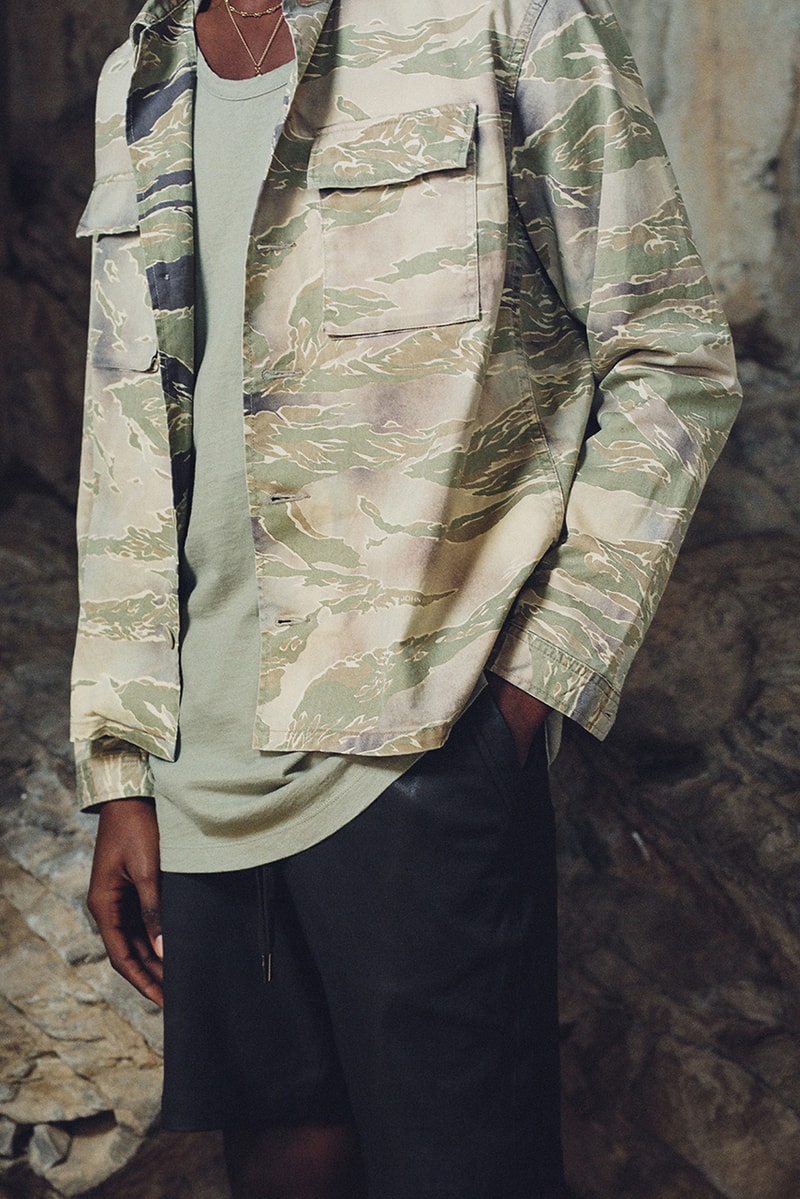 john elliott where the concrete meets the earth ss21 collection release info store list buying guide photos price tiger camo trench hand painted denim fleece edition one runner 