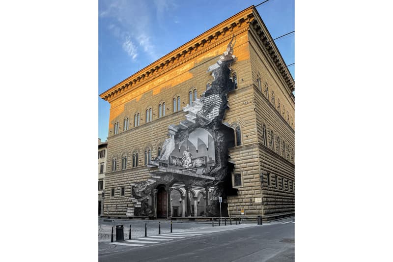 jr wheatpaste mural palazzo strozzi collage la ferti