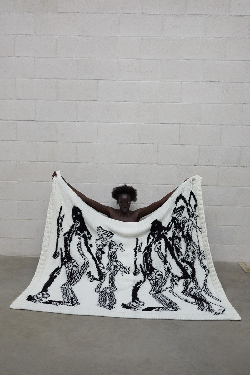 JW Anderson Artist Collaborative Blankets Hand Knitted Woven Jonathan Anderson Shawanda Corbett Dame Magdalene Odundo DBE Shawls Throws Kenyan British Turner Prize Limited Edition Art Homeware 