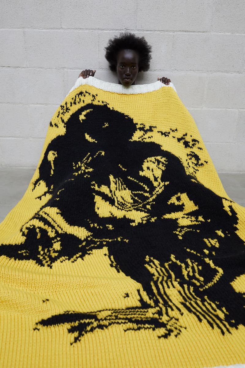 JW Anderson Artist Collaborative Blankets Hand Knitted Woven Jonathan Anderson Shawanda Corbett Dame Magdalene Odundo DBE Shawls Throws Kenyan British Turner Prize Limited Edition Art Homeware 