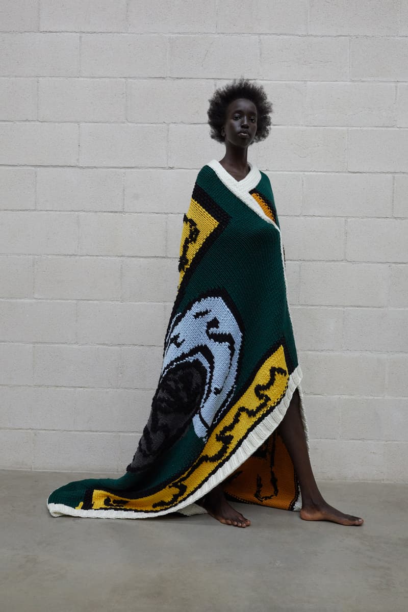 JW Anderson Artist Collaborative Blankets Hand Knitted Woven Jonathan Anderson Shawanda Corbett Dame Magdalene Odundo DBE Shawls Throws Kenyan British Turner Prize Limited Edition Art Homeware