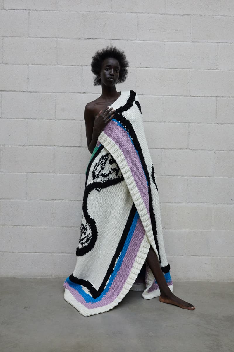 JW Anderson Artist Collaborative Blankets Hand Knitted Woven Jonathan Anderson Shawanda Corbett Dame Magdalene Odundo DBE Shawls Throws Kenyan British Turner Prize Limited Edition Art Homeware