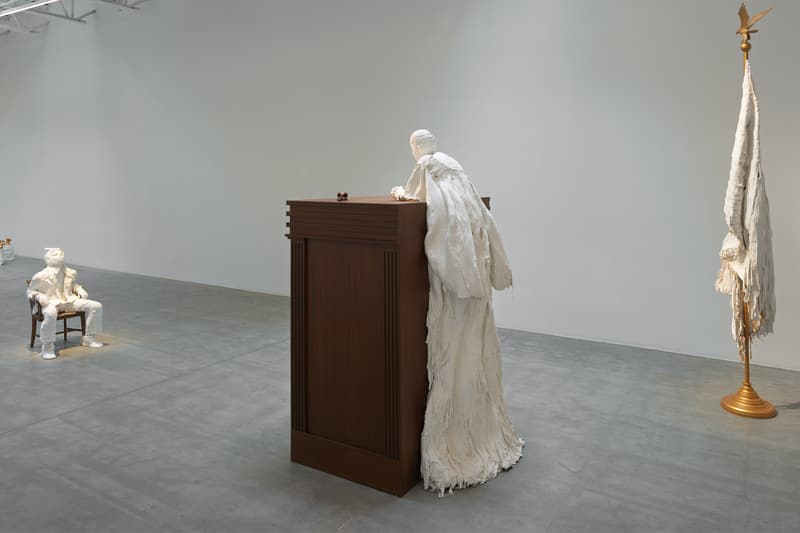 Karon Davis Jeffrey Deitch Gallery Art Exhibit No Good Deed Goes Unpunished The Trial of the Chicago 7 Black Panther Bobby Seale Gagged New York NYC