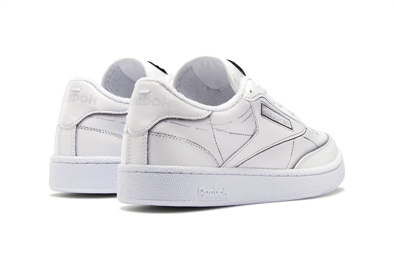 maison margiela reebok club trome l'oeil release details buy cop purchase white black leather collaboration