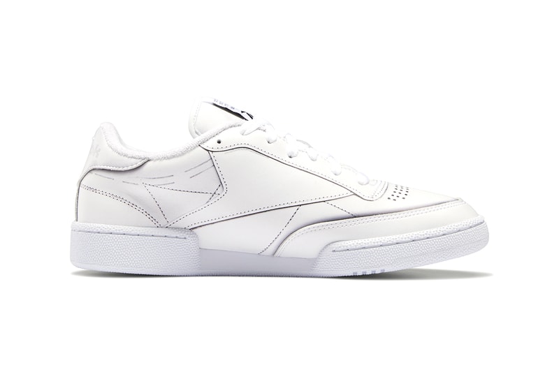 maison margiela reebok club trome l'oeil release details buy cop purchase white black leather collaboration