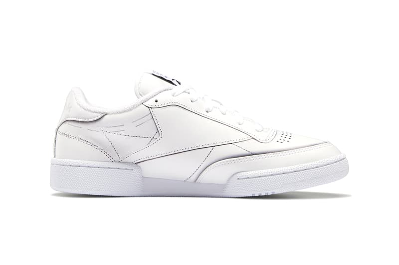 maison margiela reebok club trome l'oeil release details buy cop purchase white black leather collaboration