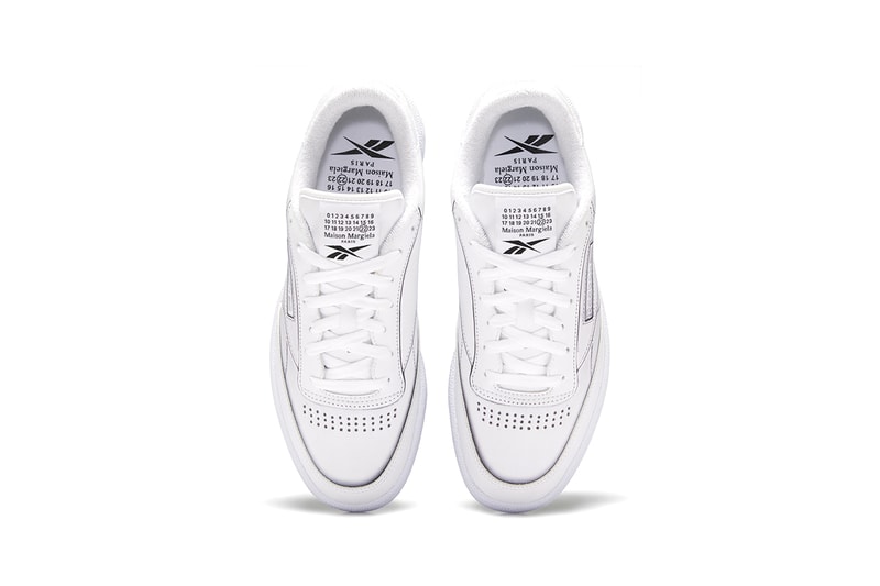 maison margiela reebok club trome l'oeil release details buy cop purchase white black leather collaboration