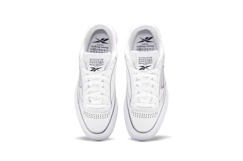 maison margiela reebok club trome l'oeil release details buy cop purchase white black leather collaboration