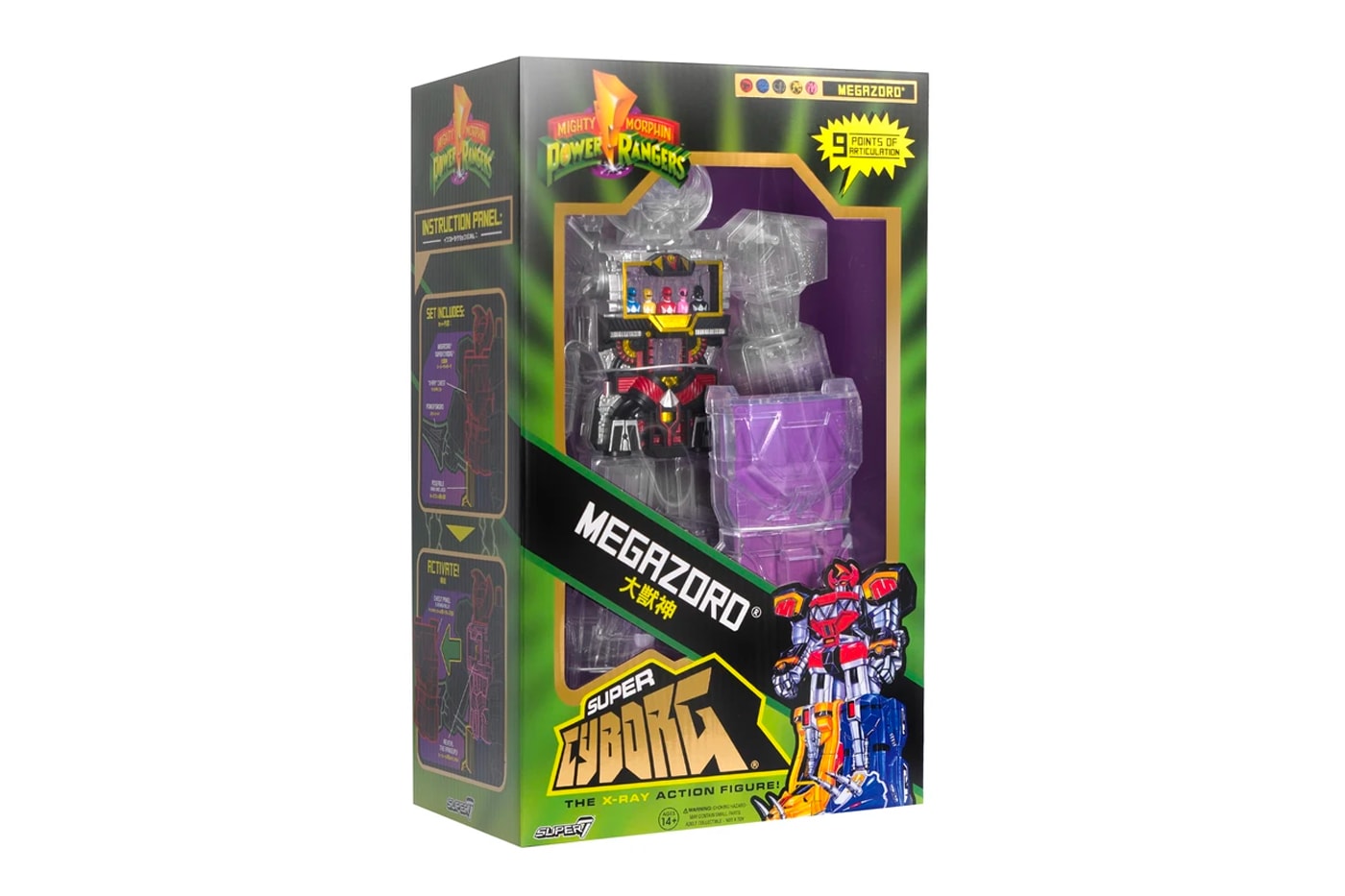 Mighty Morphin Power Rangers Super Cyborg Megazord Clear Super7 Release Info Buy Price