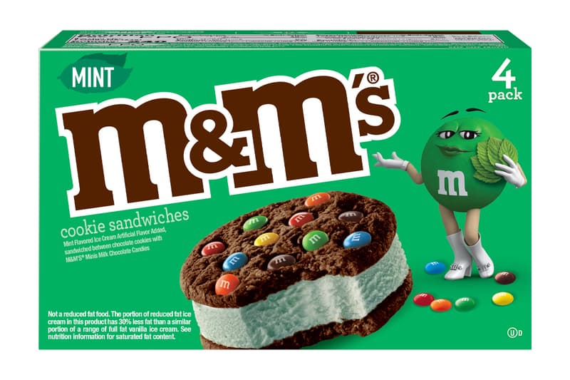 M&Ms St. Patrick's Day Mint Ice Cream Cookie Sandwich New Celebration Leprechaun Dessert