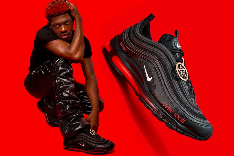 MSCHF Lil Nas X Nike Air Max 97 Satan shoes Lawsuit montero call me by your name human blood 