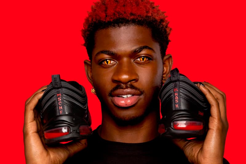 Lil Nas X x MSCHF Nike Air Max 97 "Satan Shoes" Real Human Blood 666 Drop Air Bag Unit Collaboration Unique Jesus Shoes AM97 Birkinstocks 60cc Ink Red Devil Release Information Price Expensive Designer Rare Cease and Diciest Canceled God Jesus Christian Sued Facebook Google Twitter YouTube