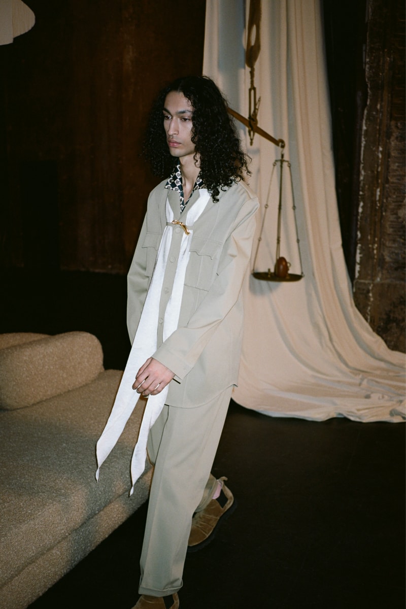 Nanushka Fall Winter 2021 Lookbook Presentation Forced Perspectives FW21 Sandra Sandor Responsible Luxury cratsmanship Material innovation surrealism optimisim optical illusion fantasy reality 