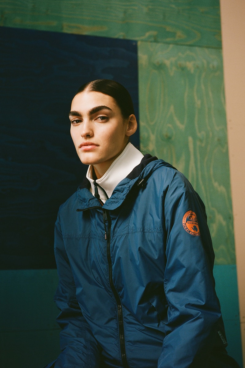 napapijri circular series windbreaker rainforest jacket spring summer 2021 details sustainable econyl regenerated nylon recyclable cradle to cradle certified gold