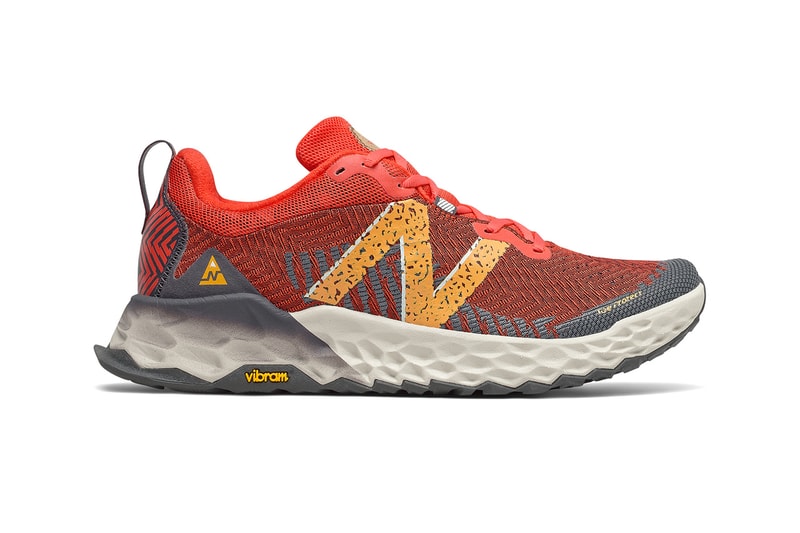 New Balance Hierro v6 "Ghost Pepper/Habanero" trail running sneaker release information red yellow Vibram outsole 