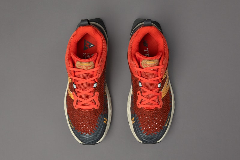 New Balance Hierro v6 "Ghost Pepper/Habanero" trail running sneaker release information red yellow Vibram outsole 