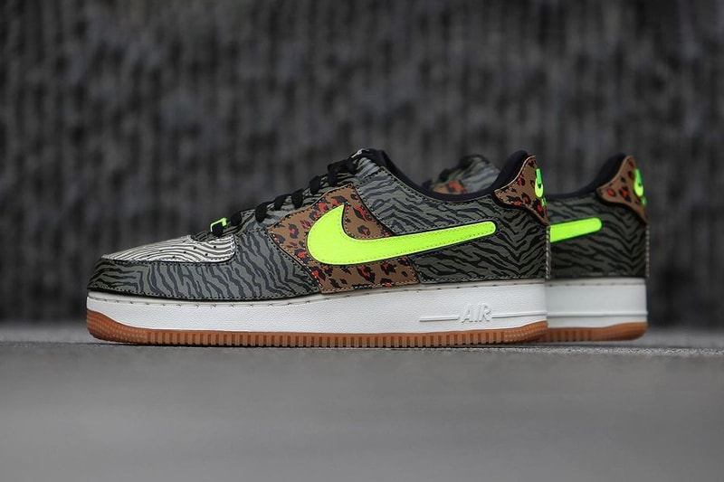 nike sportswear air force 1 of 1 animal instinct cheetah tiger zebra neon green white gum official release date info photos price store list buying guide