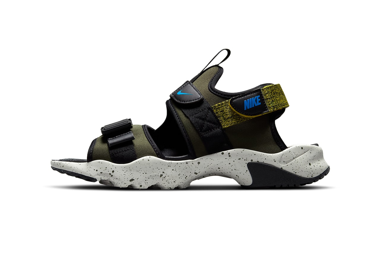 nike acg canyon sandal cargo khaki bright citron black signal blue CW9704 301 official release date info photos price store list buying guide
