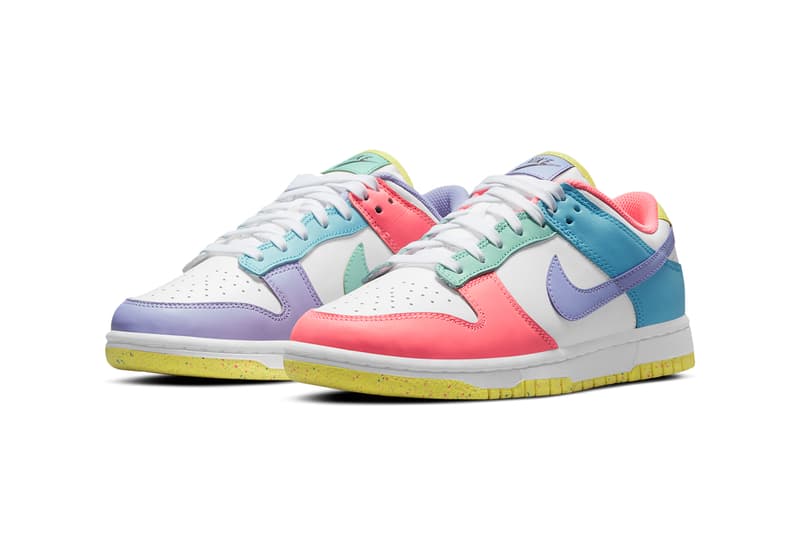 nike sportswear dunk low easter white green glow sunset pulse purple pink blue yellow DD1872 100 official release date info photos price store list buying guide womens