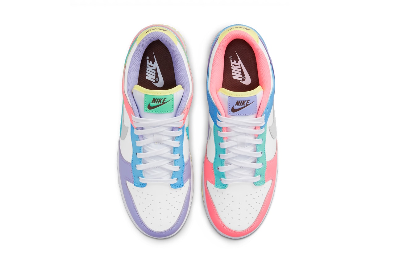 nike sportswear dunk low easter white green glow sunset pulse purple pink blue yellow DD1872 100 official release date info photos price store list buying guide womens