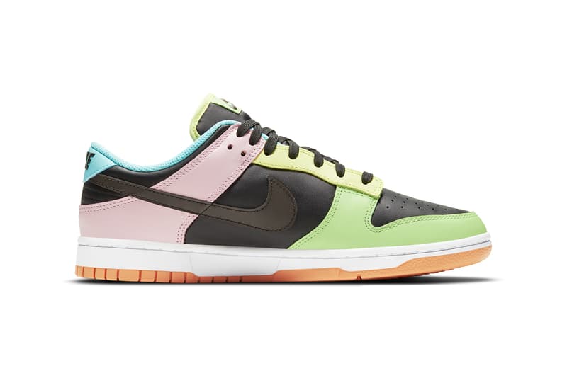 nike sportswear dunk low free 99 black dark chocolate copa pink foam blue green yellow DH0952 001 official release date info photos price store list buying guide