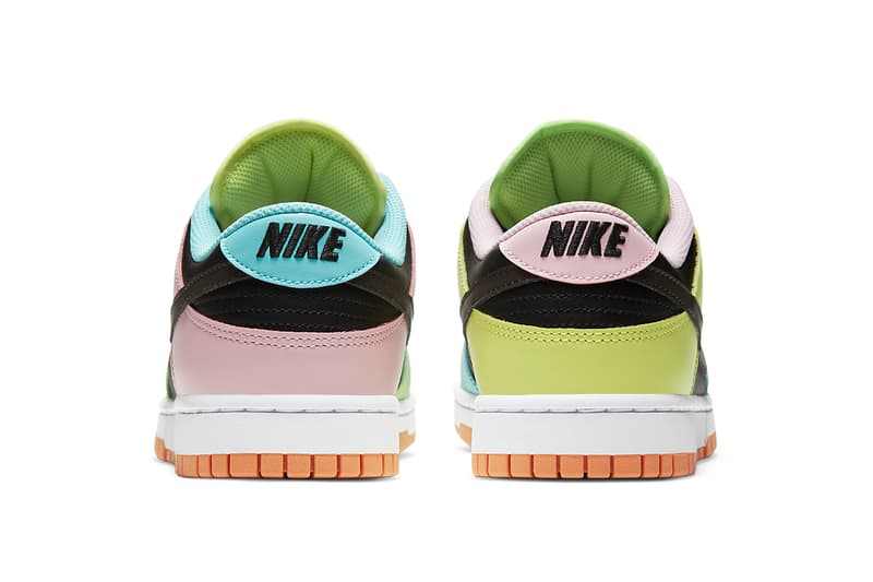 nike sportswear dunk low free 99 black dark chocolate copa pink foam blue green yellow DH0952 001 official release date info photos price store list buying guide