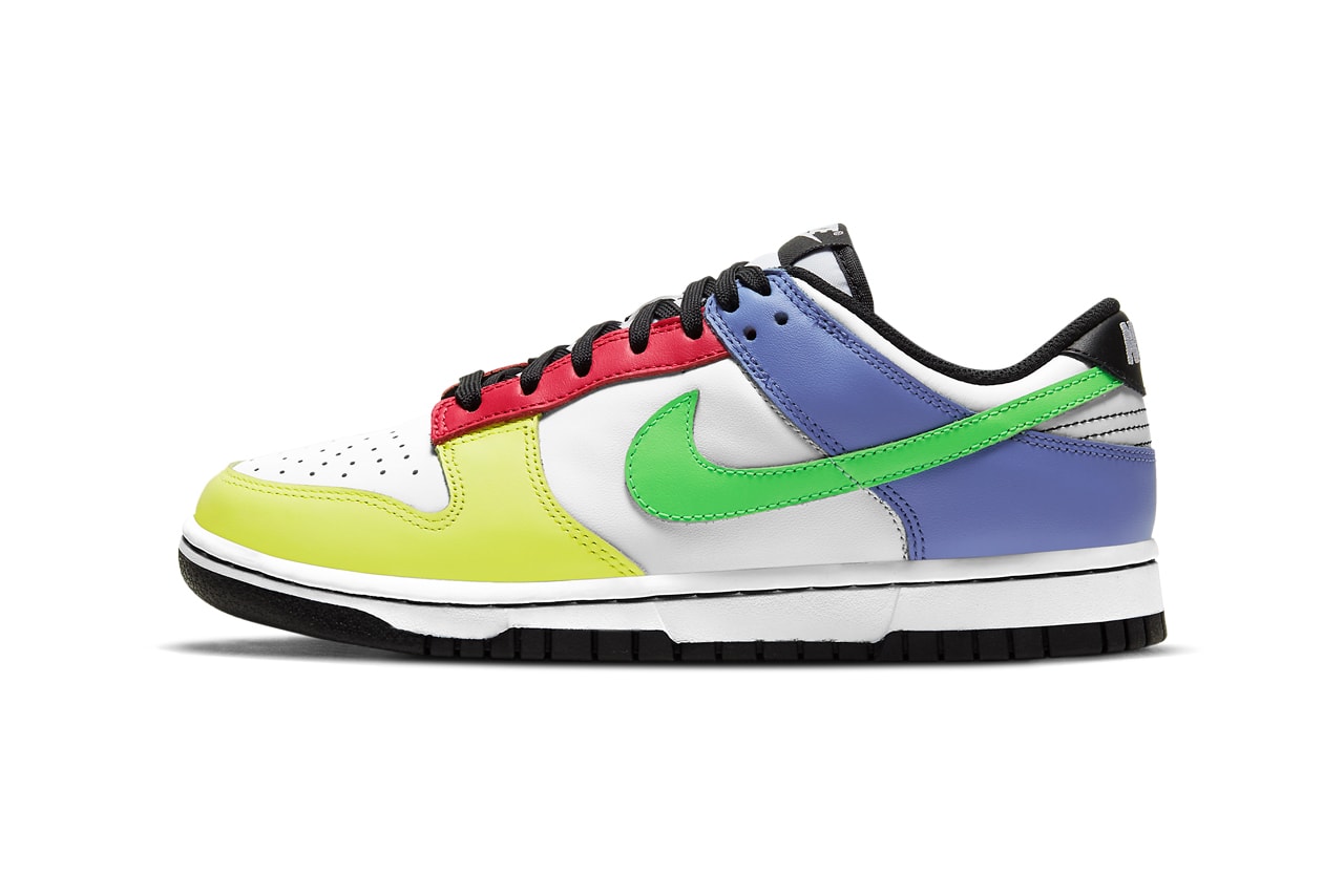 nike sportswear dunk low green strike yellow red blue white black dd1503 106 official release date info photos price store list buying guide