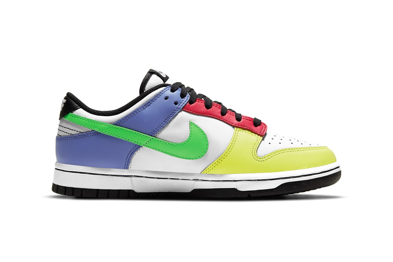 nike sportswear dunk low green strike yellow red blue white black dd1503 106 official release date info photos price store list buying guide