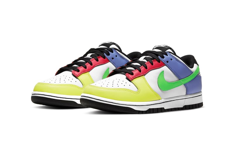 nike sportswear dunk low green strike yellow red blue white black dd1503 106 official release date info photos price store list buying guide