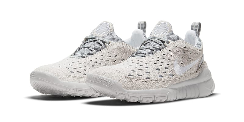 nike free run trail neutral grey on feet