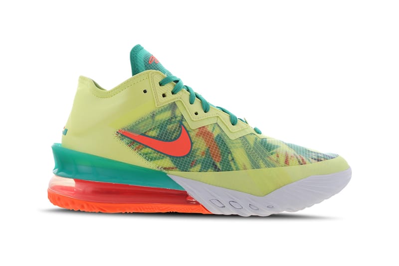 lebron 18 low white orange green