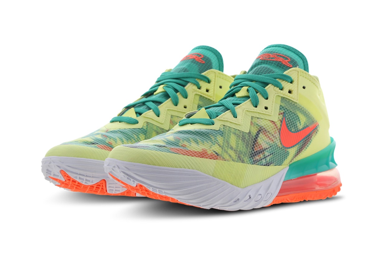 nike lebron 18 low lebronald palmer white lime bright mango new green release date info store list buying guide photos price lebron james 