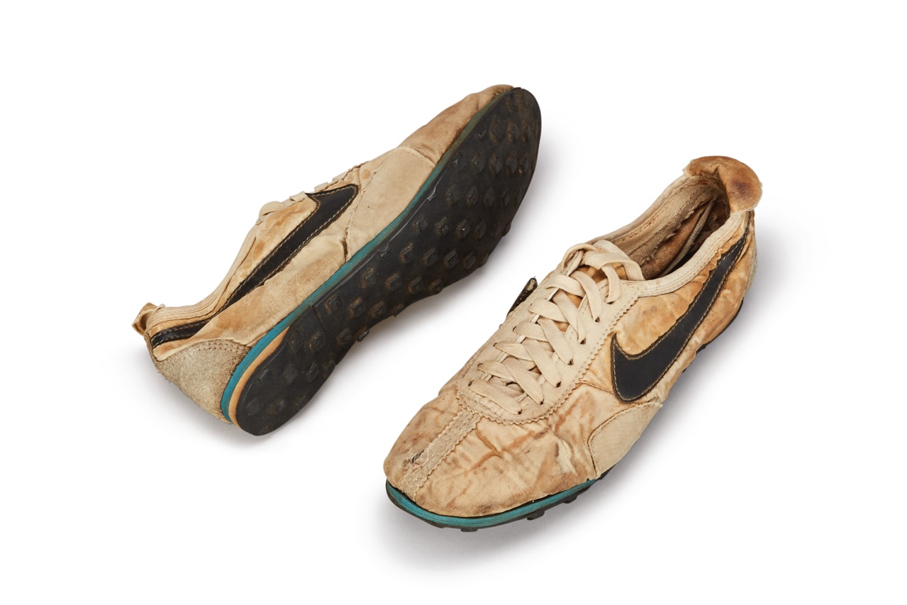Nike "Moon Shoe" University of Oregon Track Coach Bill Bowerman Sotheby's Auction Rare Running Shoes Innovative Waffle Outsole Geoff Hollister Tom McChesney 