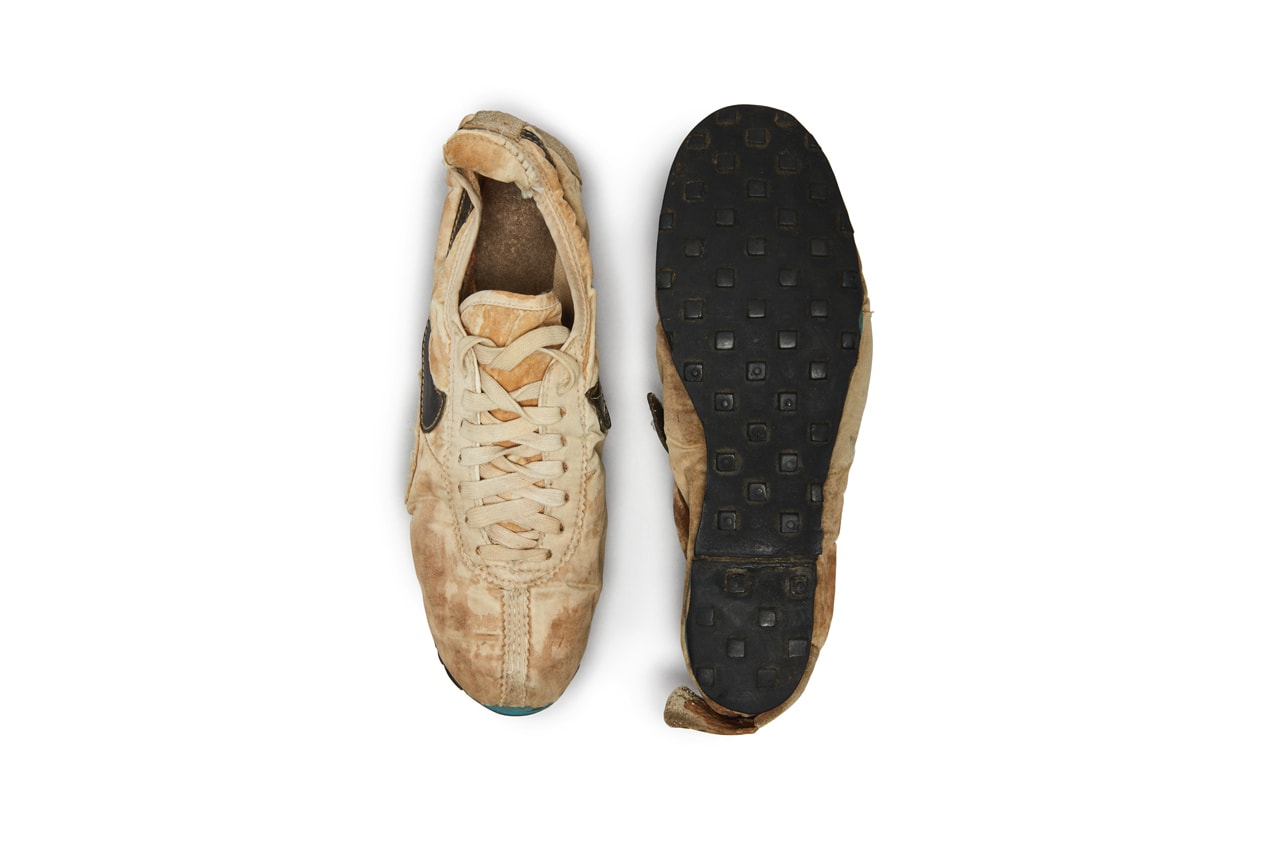 Nike "Moon Shoe" University of Oregon Track Coach Bill Bowerman Sotheby's Auction Rare Running Shoes Innovative Waffle Outsole Geoff Hollister Tom McChesney 