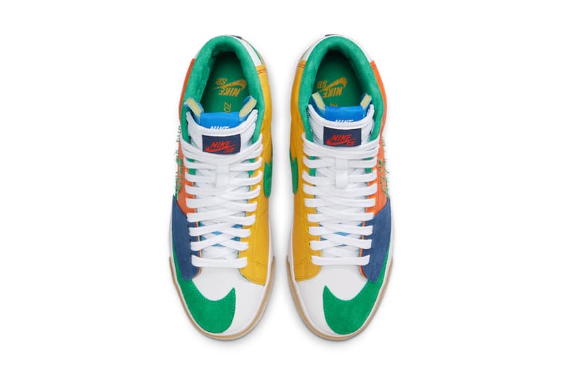 nike sb zoom blazer mid edge safety orange university gold white lucky green DA2189 800 release info store list buying guide photos price