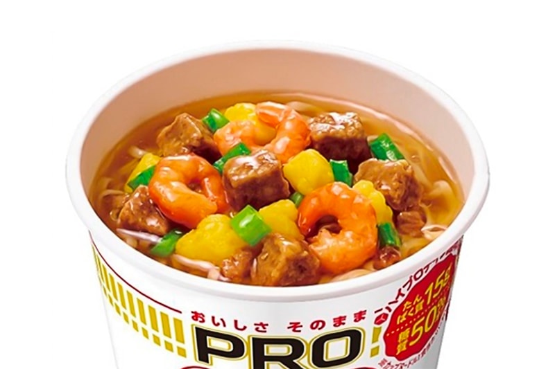 Nissin Cup Noodle Pro protein instant ramen noodle info carbs working muscle bcaa iso weightlifting bodybuilding Japan Cup Noodle 