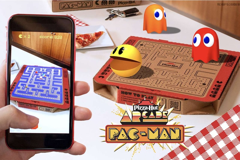 Pizza Hut PAC MAN Retro Arcade AR Gaming tastemaker titles games gaming pizza box augmented reality national pac man day info