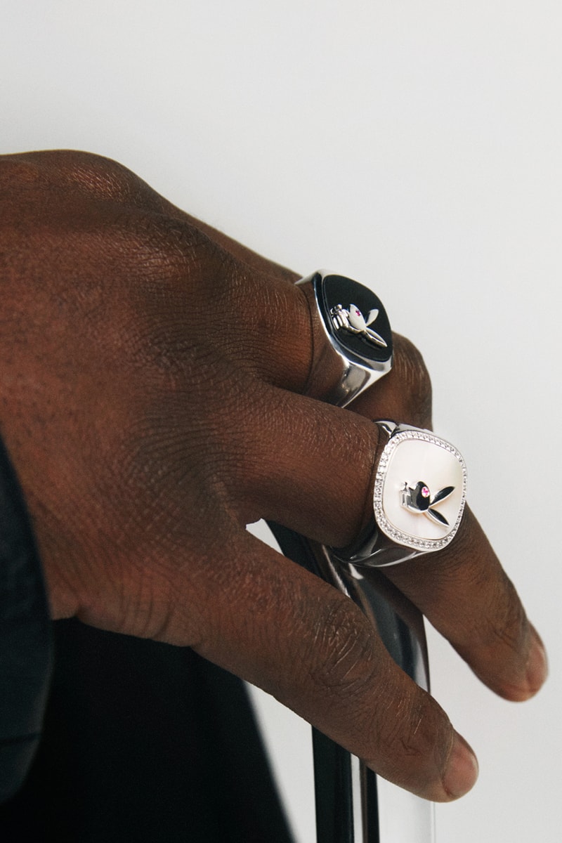 Playboy x Hatton Labs Jewelry Capsule Collection Limited Edition Rare Gems Sterling Silver 14k 18k Solid Gold diamonds emeralds rubies sapphires onyx pink mother of pearl Jack Cannon Joe Gelb 